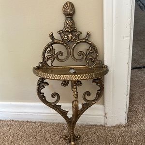 Brass shelf decor